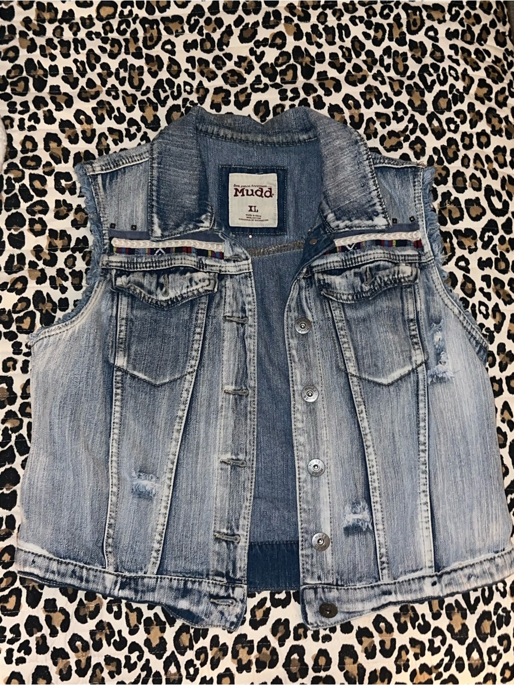 Mudd Women's Light Wash Denim Vest - Blue